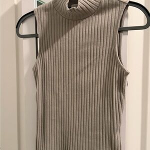 Vince Sleeveless Ribbed Turtleneck Top
